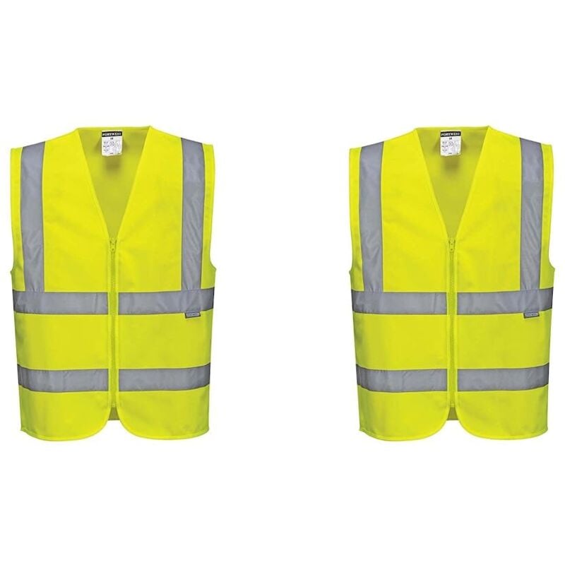 foto del prodotto c375 gilet band brace hi vis con zip, giallo, m portwest