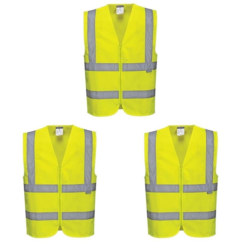 foto del prodotto c375 gilet band brace hi vis con zip, giallo, xxl portwest