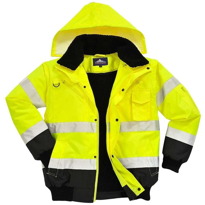 foto del prodotto c465ybrs bomber bicolore alta visibilit 3 in 1, giallo nero, small portwest