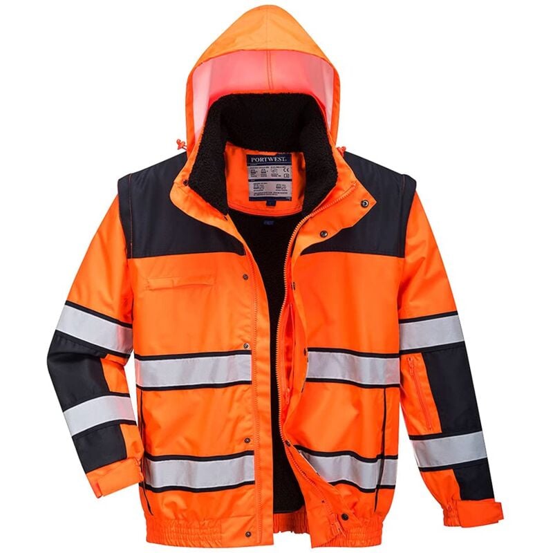 foto del prodotto c466obrs bomber classico ad alta visibilit , arancione nero, small portwest