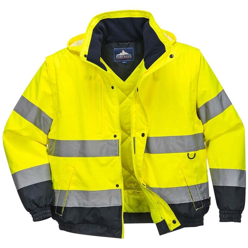 foto del prodotto c468yerxl bomber alta visibilit 2 in 1, giallo, xl portwest