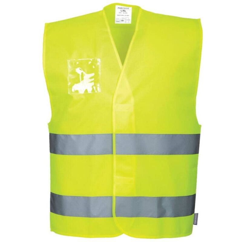 foto del prodotto c475 gilet alta visibilit , con porta badge doppio verso, giallo, l xl portwest
