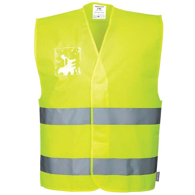 foto del prodotto c475 gilet alta visibilit , con porta badge doppio verso, giallo, xx 3x portwest