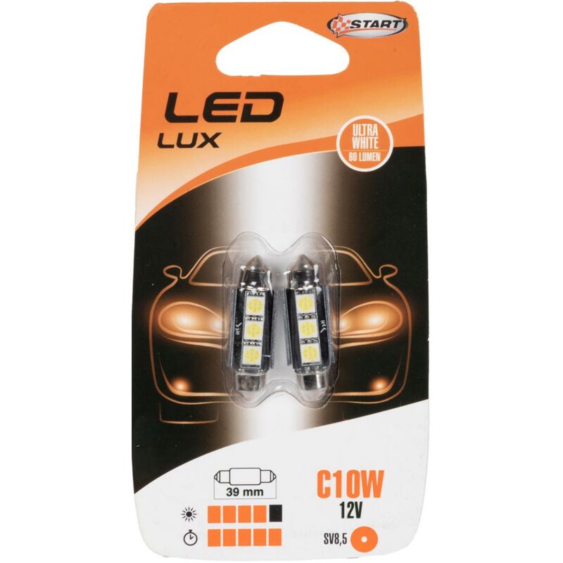 foto del prodotto c5w coppia di lampadine siluro per luci auto 12v 5w sv8,5