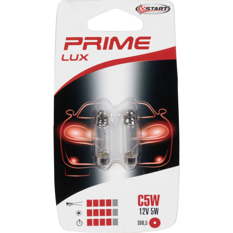 foto del prodotto c5w coppia di lampadine siluro per luci auto 12v 5w sv8,5 misure 8mm