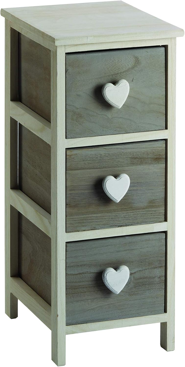 foto del prodotto c656133 cassettiera 3 cassetti c cuore grigia