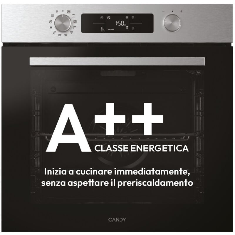 foto del prodotto ca6 n3b1htx forno 78 l a++ nero acciaio inossidabile - candy