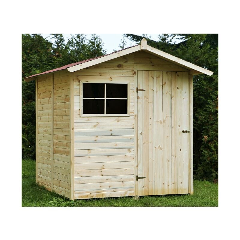 foto del prodotto cabex crealegno casetta da giardino in legno di pino da esterno con pavimento, ricovero attrezzi, doghe spessore 16mm articolo c200 1 100005