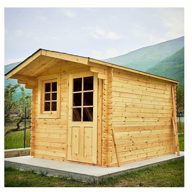 foto del prodotto cabex crealegno casetta in legno da giardino per esterni, sistema block house, doghe spessore 28mm articolo block25x3 28 110007