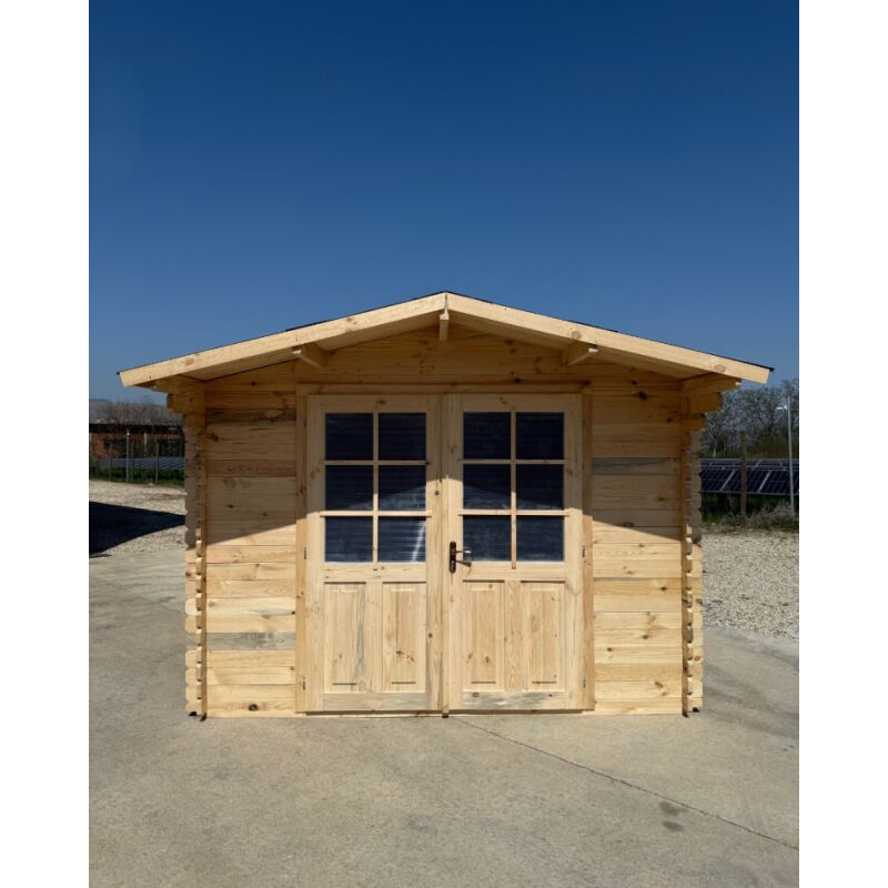 foto del prodotto cabex crealegno casetta in legno da giardino per esterni, sistema block house, doghe spessore 28mm articolo block3x25 28dp 110013