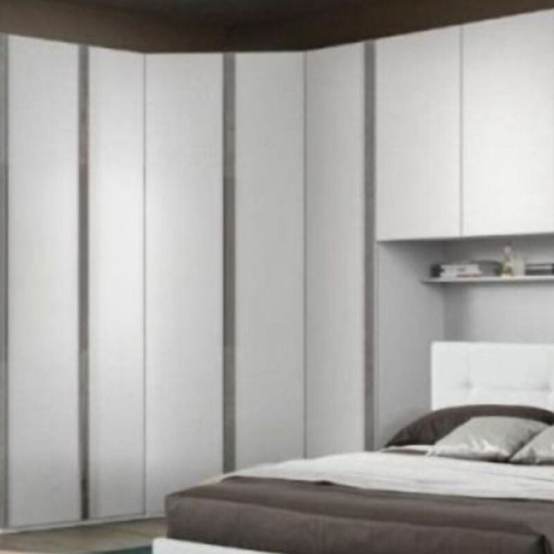 foto del prodotto cabina armadio angolare con 2 ante colore bianco frassinato 112x236h cm ettore