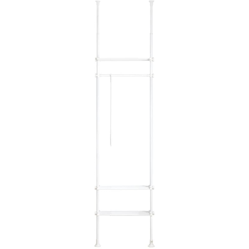 foto del prodotto cabina armadio componibile armadio regolabile appendiabiti altezza regolabile sobuy bianco kls07-w