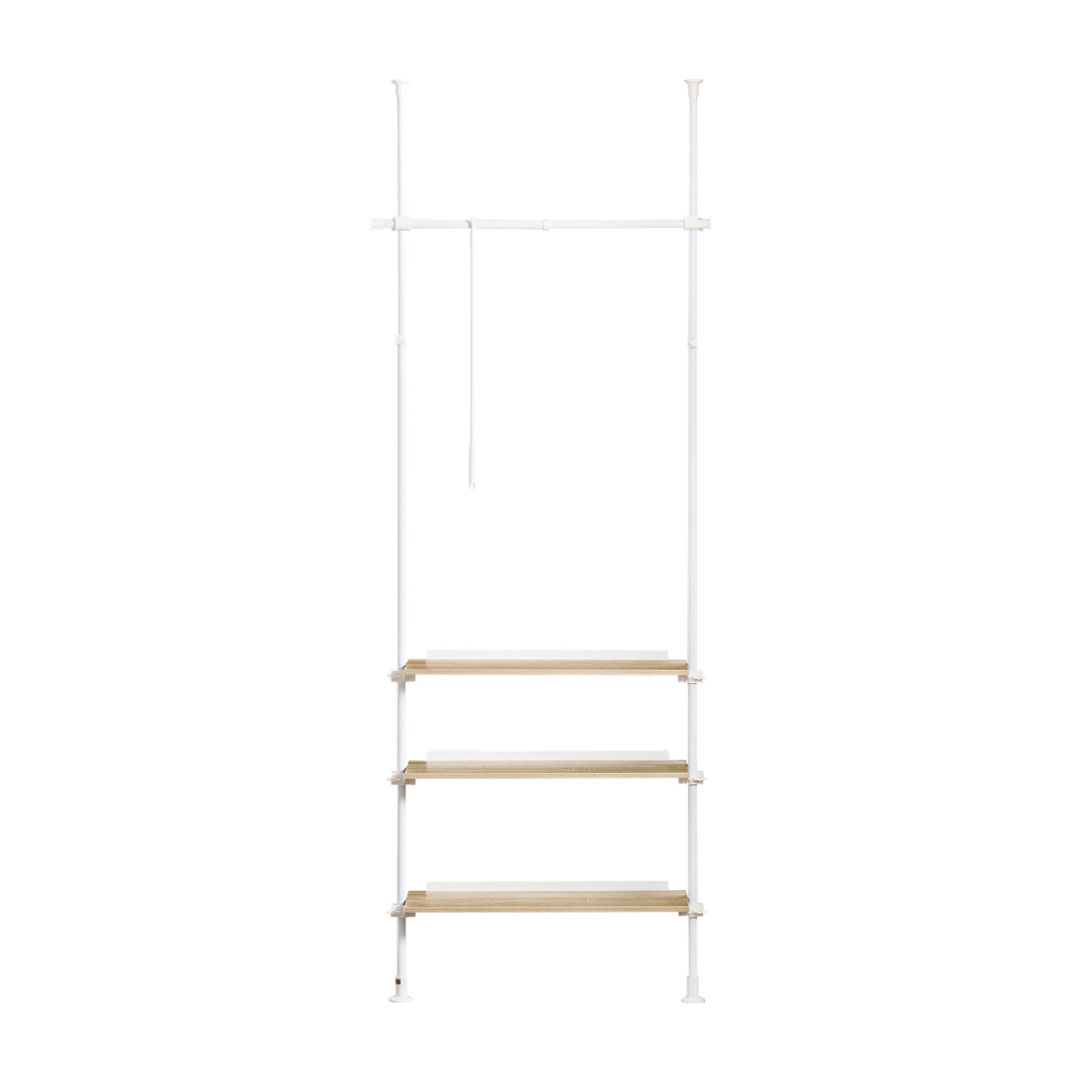 foto del prodotto cabina armadio componibile da angolare organizzazione guardaroba con 1 asta appendiabiti e 3 ripiani l97xp24xa 193 262 cm bianco naturale kls14 wn