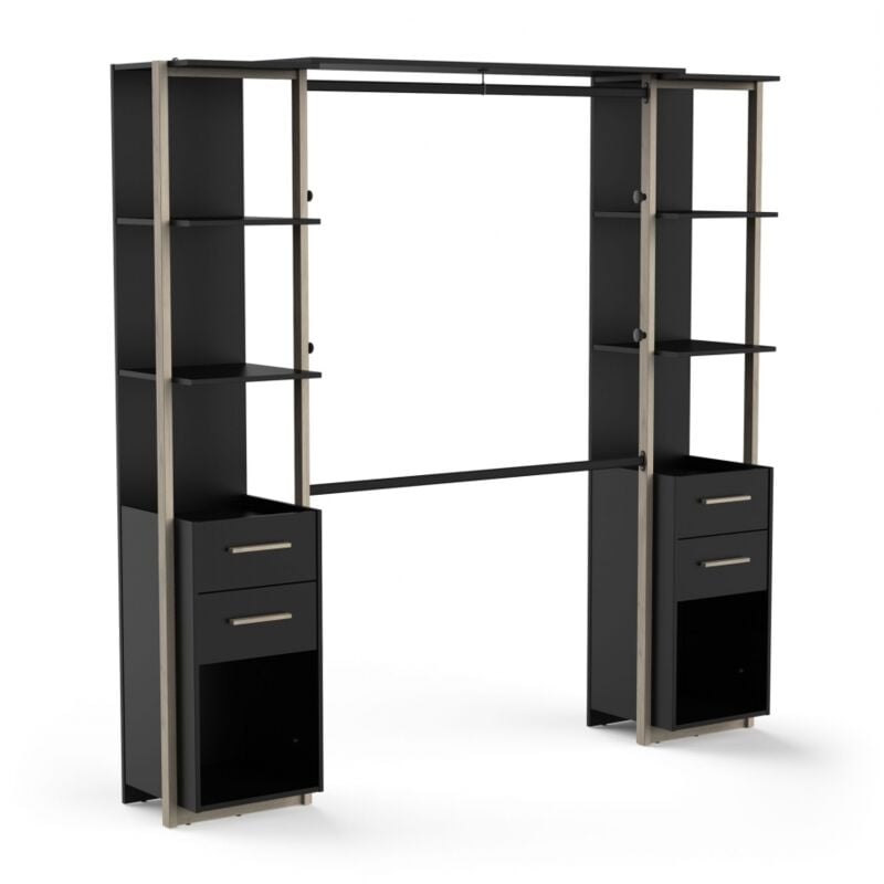 foto del prodotto cabina armadio con cassetti stile industriale eban nero