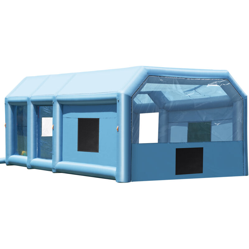 foto del prodotto cabina di verniciatura gonfiabile, potenti ventilatori da 950 w 750 w e sistema di filtro dellaria, cabina gonfiabile verniciatura tenda verniciata