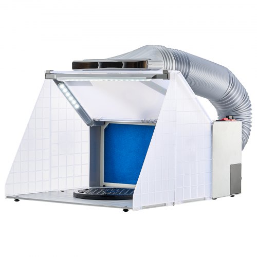 foto del prodotto cabina di verniciatura per aerografo, set cabina di verniciatura per aerografo 4 m min, luci a led, ventola di scarico tubo di prolunga, per