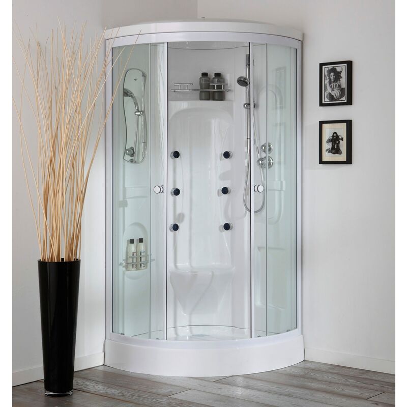 foto del prodotto cabina doccia 90x90 con idromassaggio e bagno turco vesuvio
