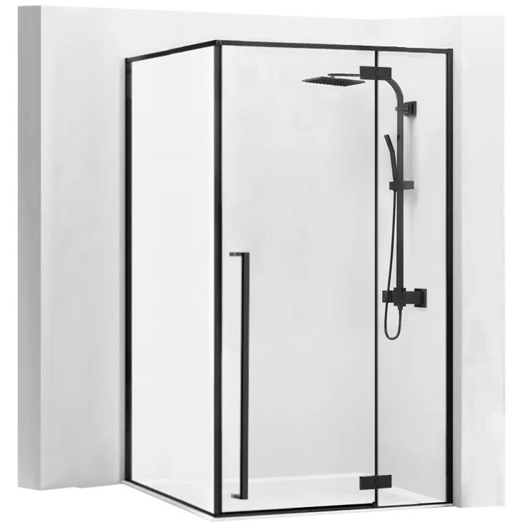 foto del prodotto cabina doccia fargo 100x80 black mat con piatto doccia savoy black
