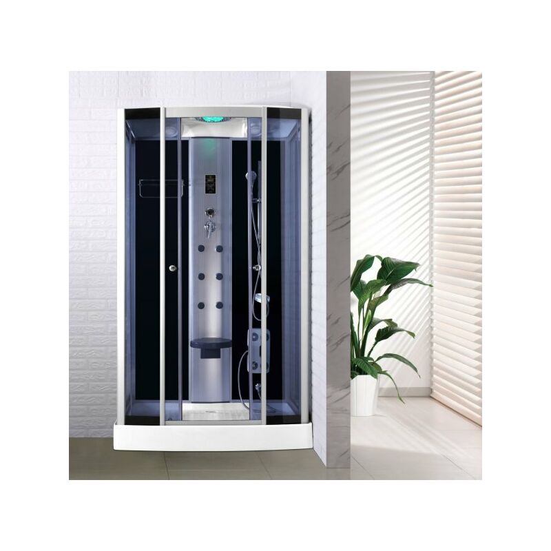 foto del prodotto cabina doccia idromassaggio, cromoterapia, touch screen, full optional 120x80cm sicorage myala