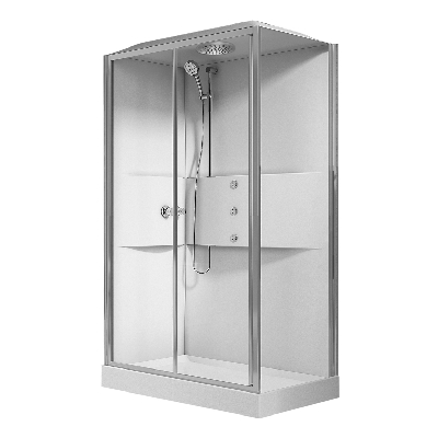 foto del prodotto cabina doccia multifunzione 1 anta scorrevole 1 fissa 80x120 cm