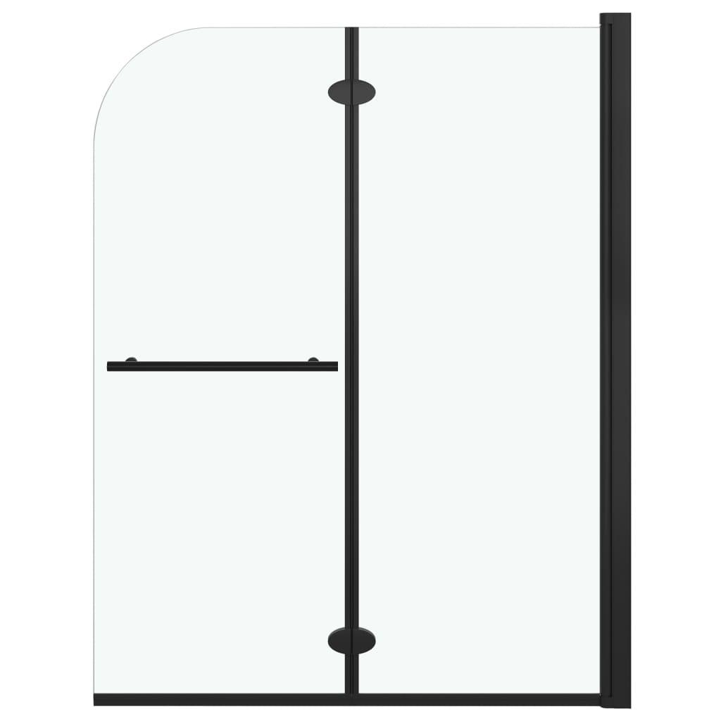 foto del prodotto cabina doccia pieghevole 2 pannelli parete doccia vasca da bagno cabina doccia bagno interno casa esg 95 x 140 cm nero 02 0003137