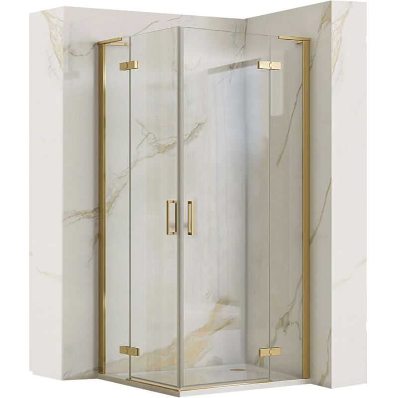 foto del prodotto cabina doccia rea hugo 80x90 oro spazzolato