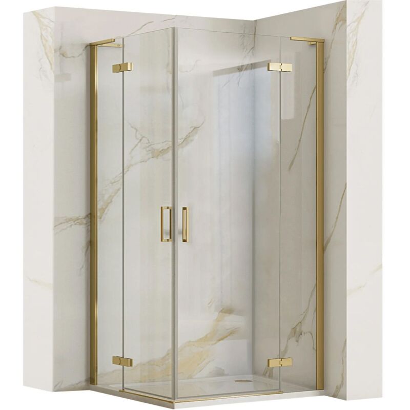 foto del prodotto cabina doccia rea hugo double brush gold 90x90