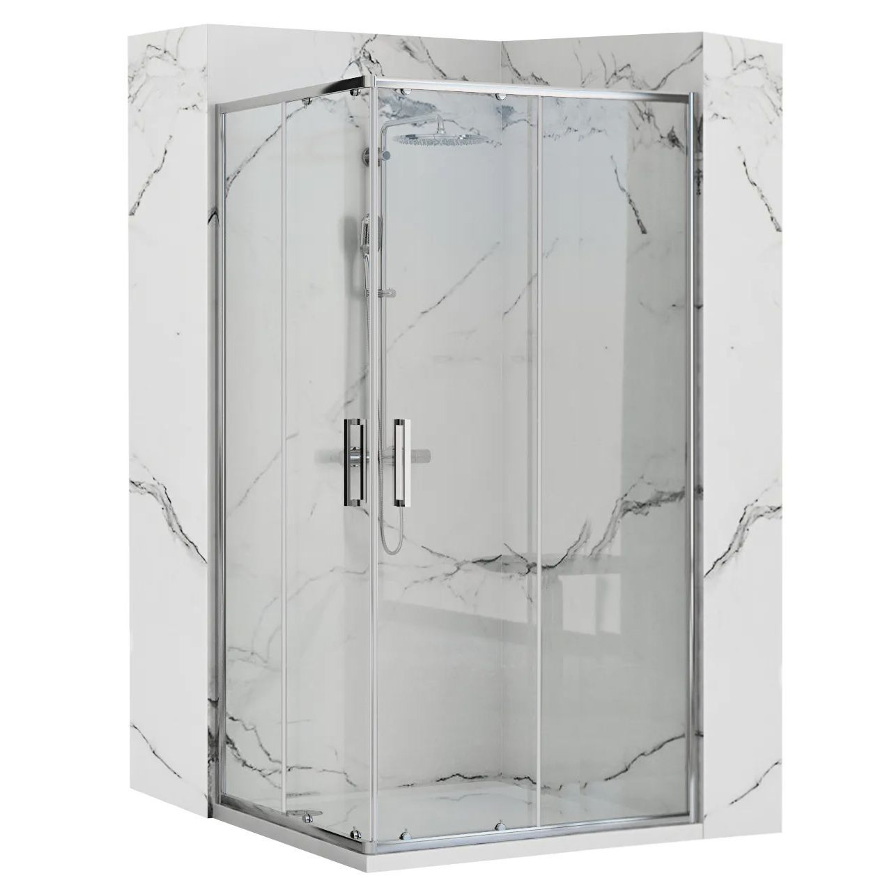 foto del prodotto cabina doccia rea punto 80x100 con piatto doccia savoy