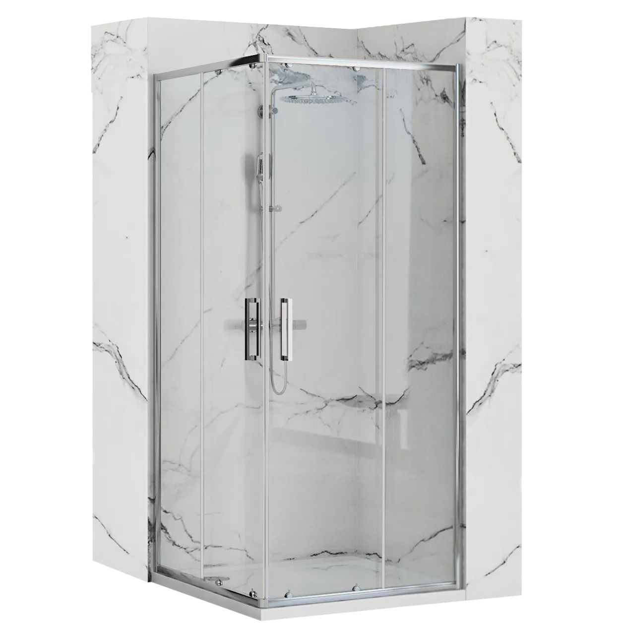 foto del prodotto cabina doccia rea punto 90x90 con piatto doccia savoy