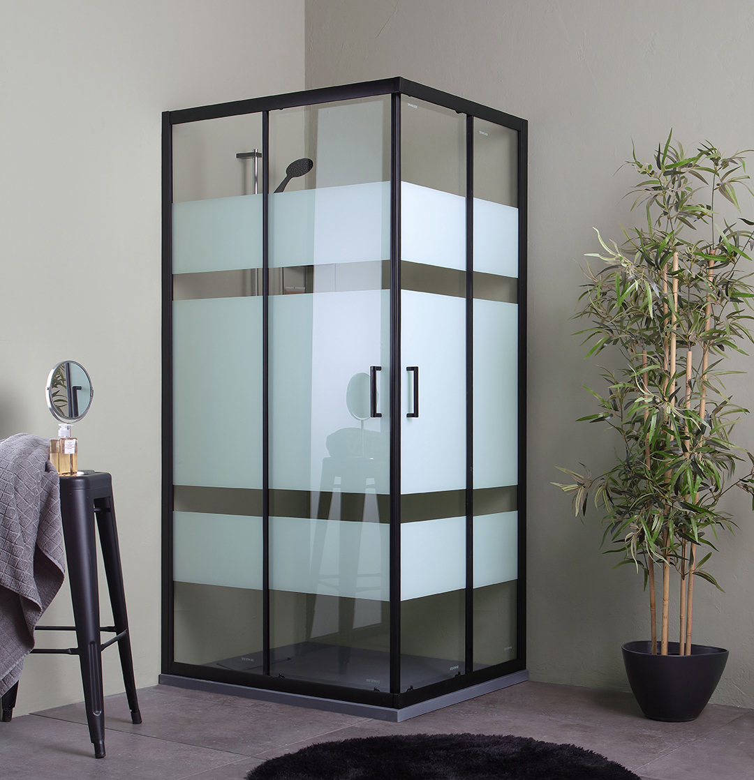 foto del prodotto cabina doccia rettangolare 70x100 nera