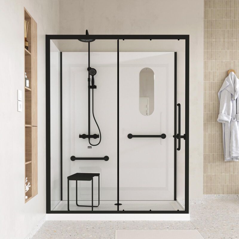 foto del prodotto cabina doccia sicura e accessibile a tutti 160x85x220cm miscelatore termostatico