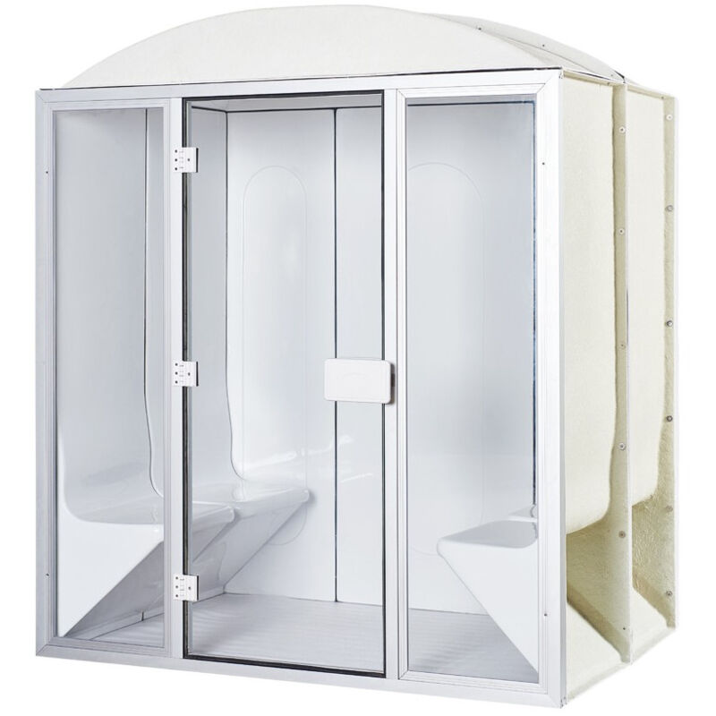 foto del prodotto cabina hammam a 4 posti 190 x 190 x 225 cm in acrilico porte e finestre pronte per il montaggio del desineo