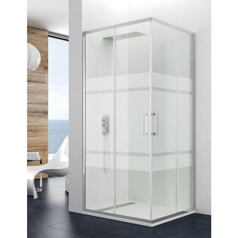 foto del prodotto cabina porta doccia angolare allstone titan 2 2 170x70 cm serigrafato