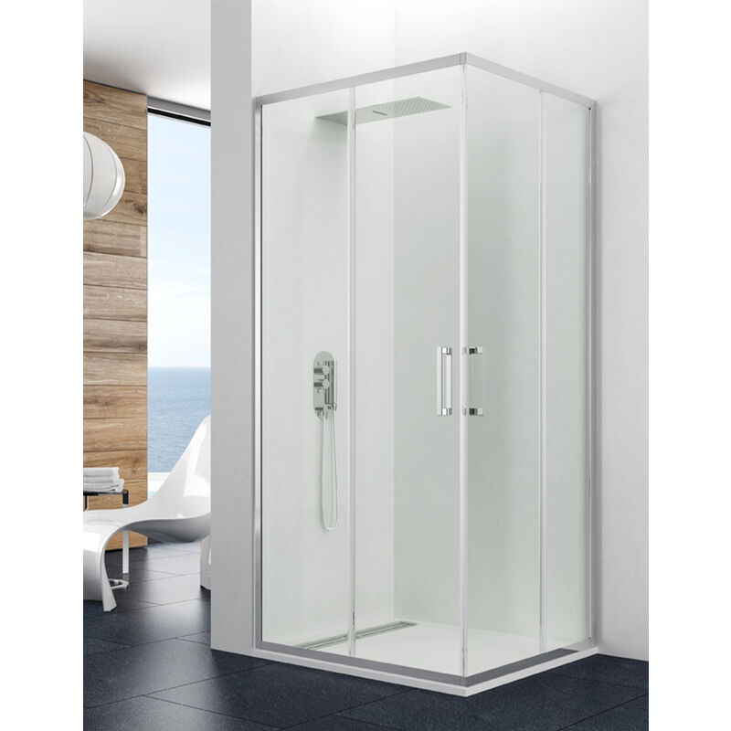 foto del prodotto cabina porta doccia angolare allstone titan 2 2 70x70 cm transparente