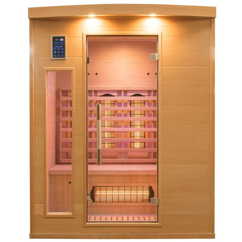 immagine 0 del prodotto cabina sauna a raggi infrarossi 3 posti in legno casa ionizzatore cromoterapia