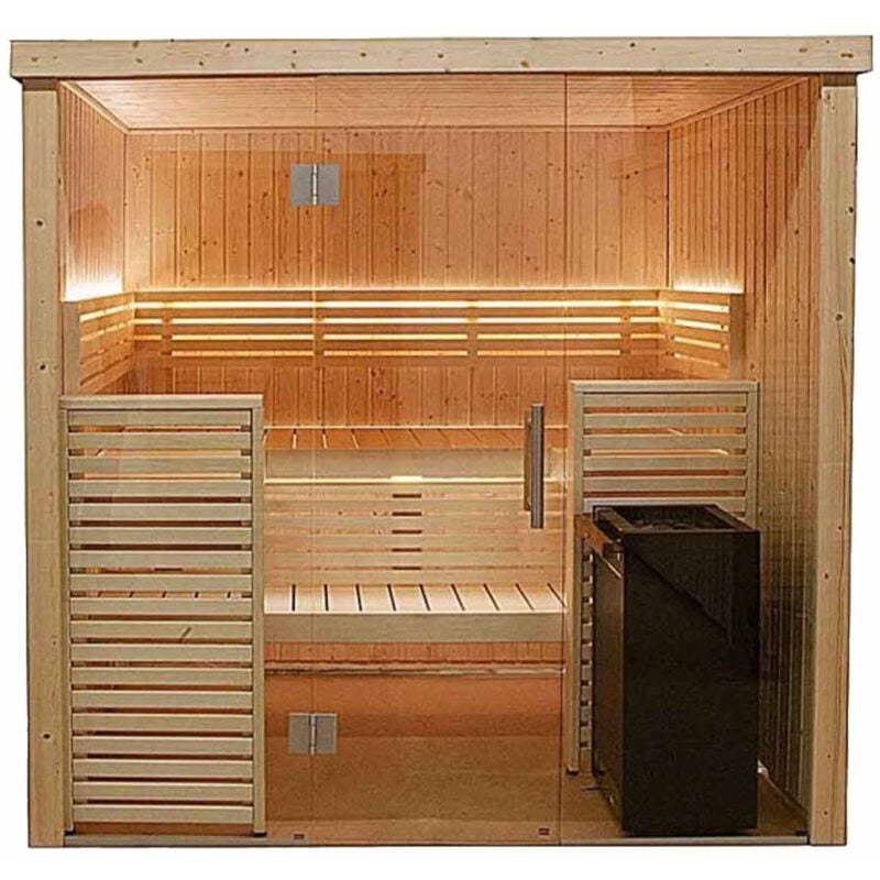 foto del prodotto cabina sauna desineo 206 x 160,8 x 202 cm riscaldamento per sauna per 2 o 3 persone fornito