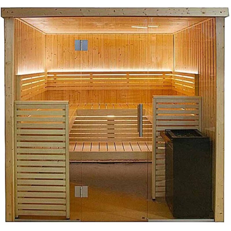 foto del prodotto cabina sauna desineo 206 x 203,3 x 202 cm riscaldamento per sauna per 3 o 4 persone fornito