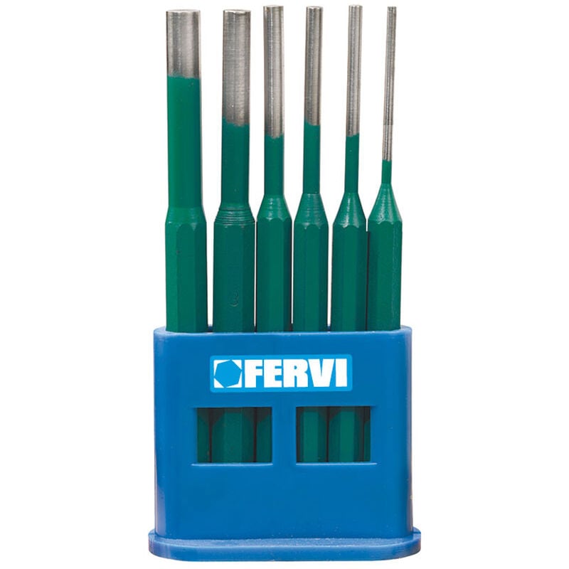 foto del prodotto cacciaspine serie 6 pezzi fervi 0126 con supporto in plastica cromo vanadio temprato crv 