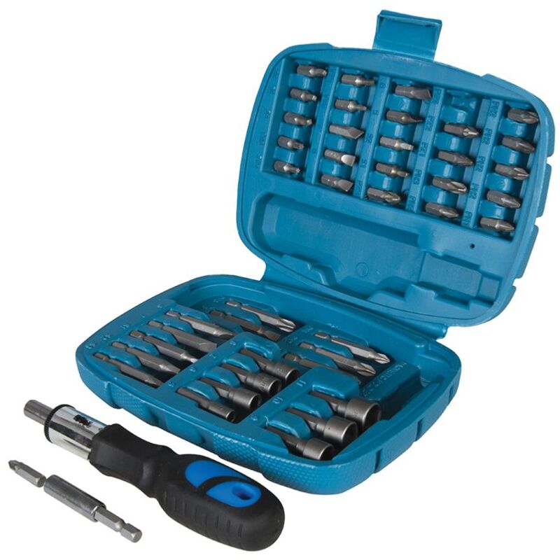 foto del prodotto cacciavite a cricchetto con bussole e punte - 45 pezzi