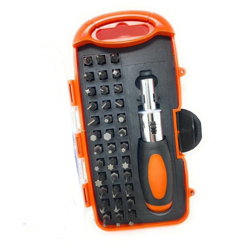 foto del prodotto cacciavite a cricchetto inserti punte a croce torx esagonali set 37 pezzi trade shop traesio