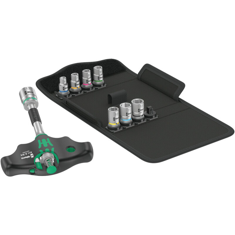 foto del prodotto cacciavite a cricchetto wera kraftform kompakt 400 ra set 2, 9 pezzi