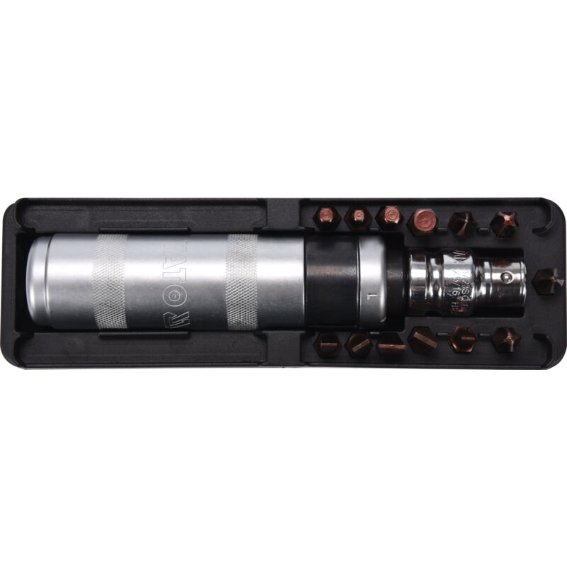 foto del prodotto cacciavite a impatto con punte magnetiche 15 pezzi yt 28015