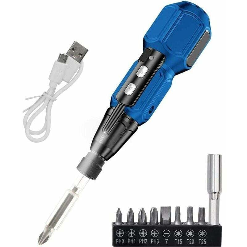 foto del prodotto cacciavite elettrico 900mah cacciavite a batteria ricaricabile con punta a doppia testa da 6,35 mm e cavo usb, coppia elettrica, rotazione avanti e