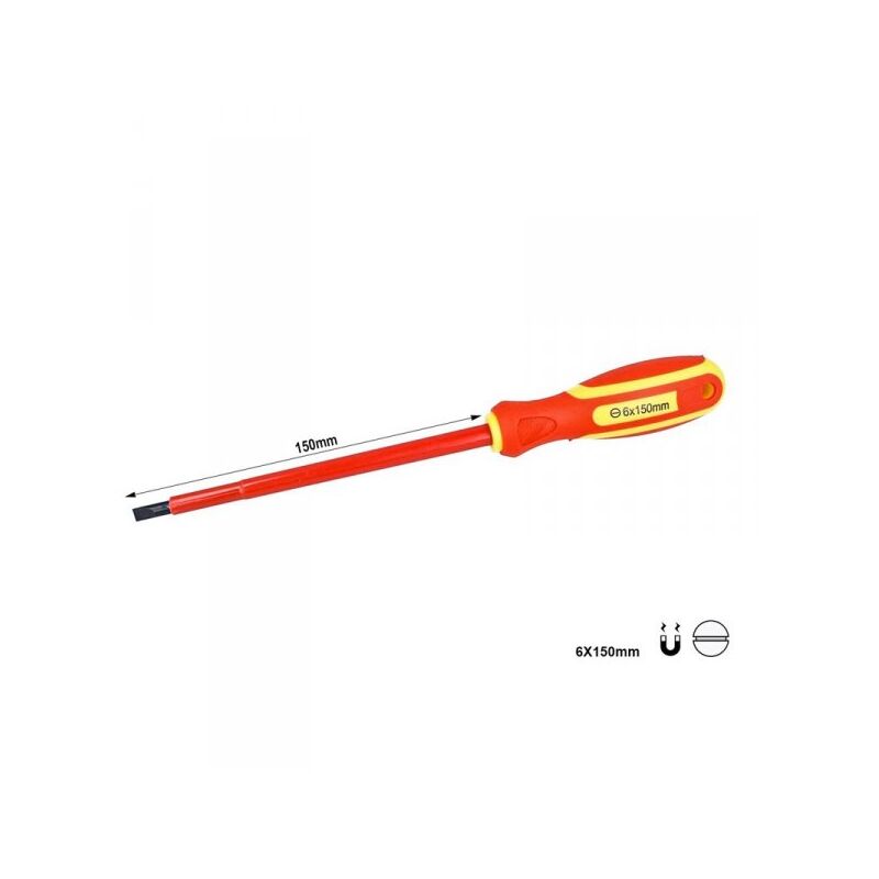 foto del prodotto cacciavite isolato a taglio 6x150mm lama isolante per elettricista