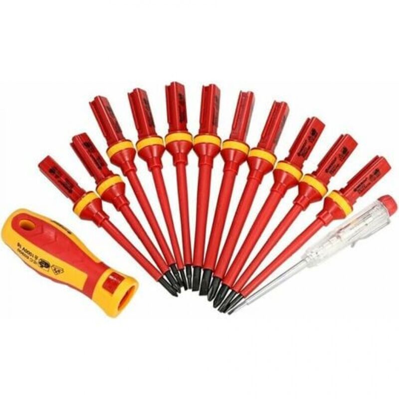 foto del prodotto cacciavite isolato ymyny 1000v kit manuale magnetico, set di cacciaviti isolati intercambiabili da 13 pezzi con strumenti di riparazione per