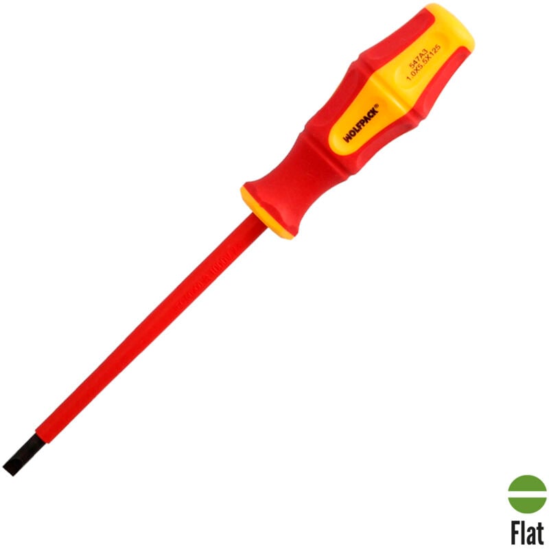 foto del prodotto cacciavite piatto isolato certificato vde 1.000 v - 1,0 x 5,5 x 125 mm