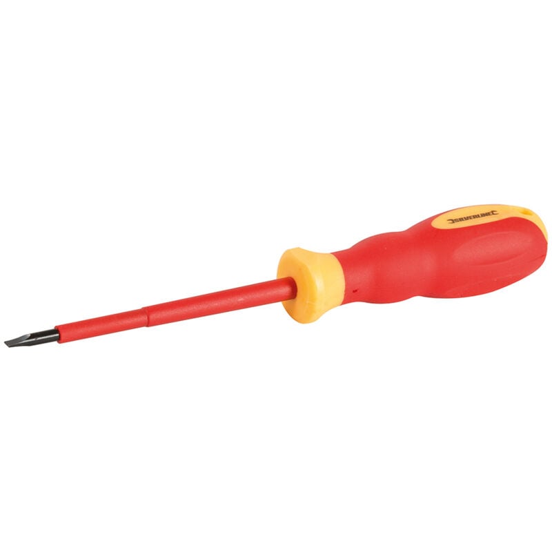 foto del prodotto cacciavite spaccato vde per elettricista con impugnatura morbida silverline 0.8 x 4 x 100 mm