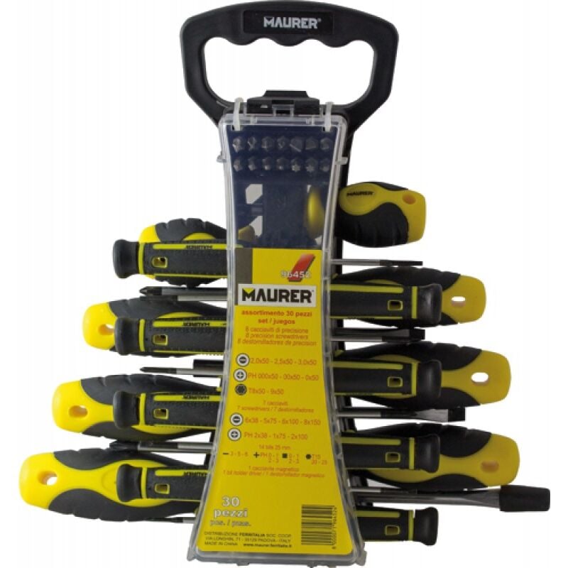 foto del prodotto cacciaviti e bits maurer serie 30pz supporto appendibile
