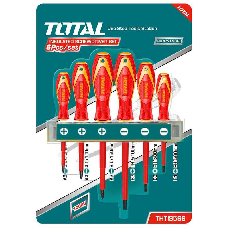 foto del prodotto cacciaviti elettricista isolati kit 6pz taglio e croce total