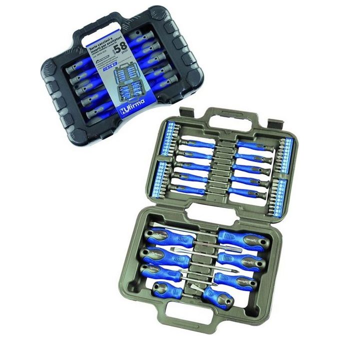 foto del prodotto cacciaviti inserti hu firma cromo vanadio set 58 pz in valigietta
